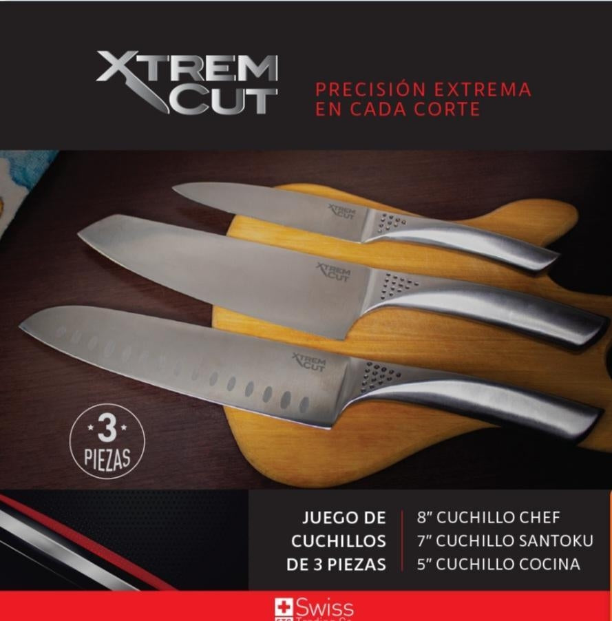 Xtrem Cut Set 3 Cuchillos Acero Inox
